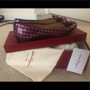 Salvatore Ferragamo glitter ballet flats